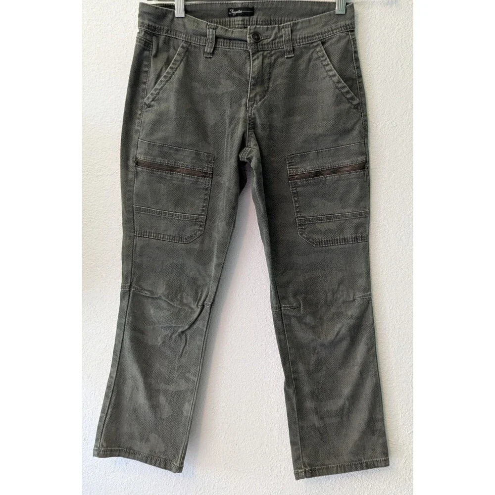 Supplies Women's Mid Rise Camo Cargo Pants Slim Stretch Size 4 (26x24) (217)